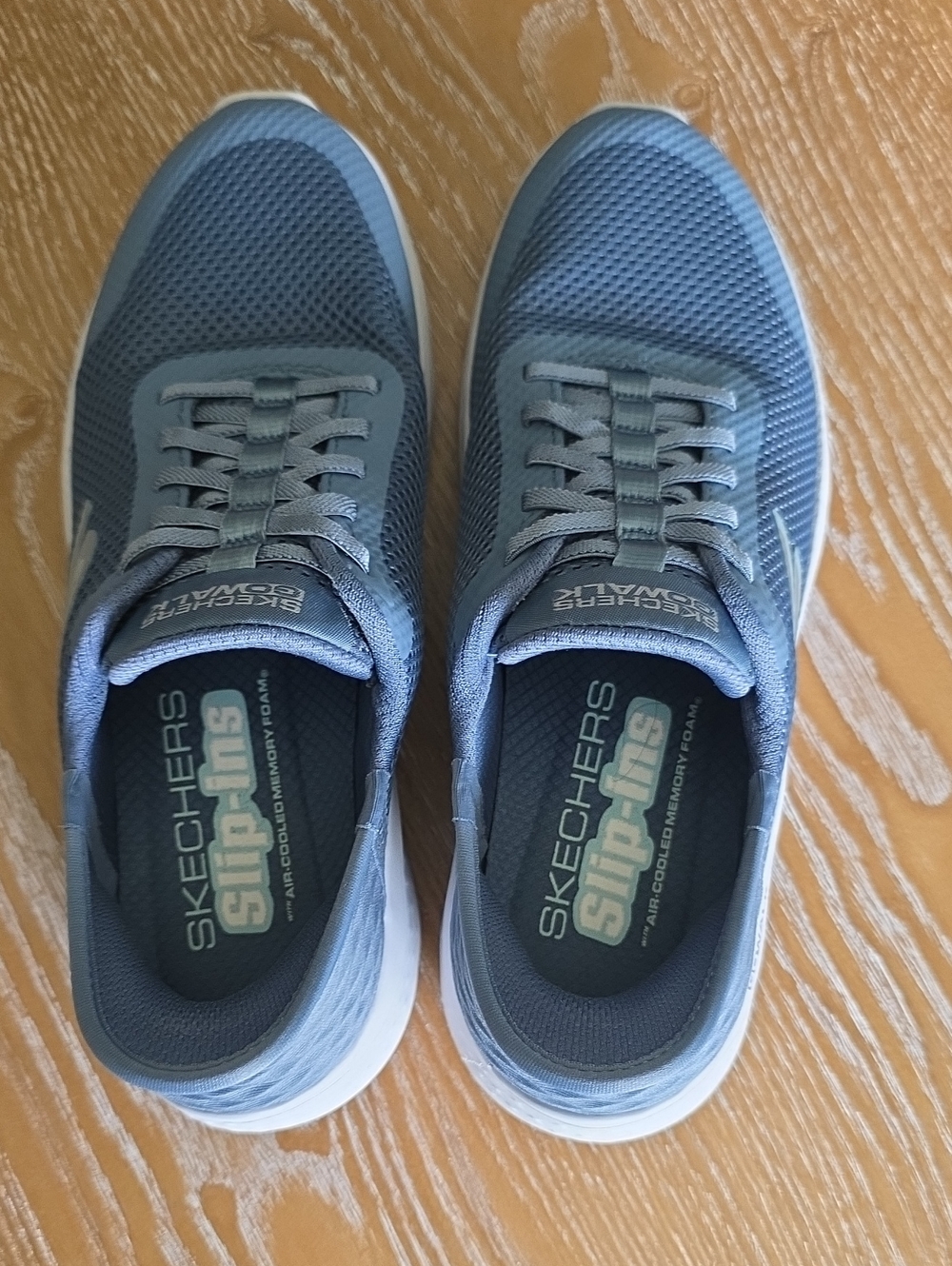 Skechers GOwalk Light Blue Mesh Slip-ins Walking Sneakers - Picture 3 of 6